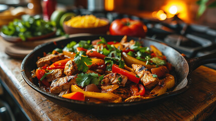 meat curry in pan served on wooden table 