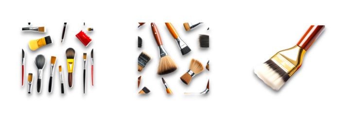 Isolated art brushes on a transparent background for creative use