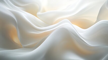Obraz premium Elegant Draped White Fabric Soft Light Texture