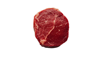 Fototapeta premium PNG, Steak. Meat Long, pieces of raw meat, isolated on a white background, created with Generative AI technology.
