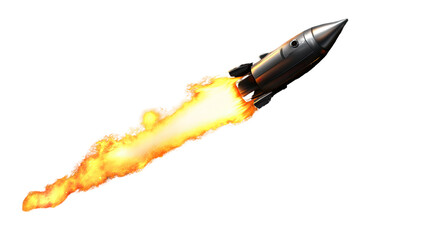 Rocket Launch: A powerful rocket ascends into the sky, leaving a fiery trail in its wake, symbolizing ambition, innovation, and the pursuit of exploration. 