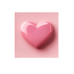 Pink Heart Shape on Soft Square Background Design Element