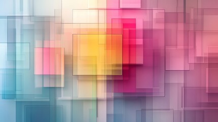 Abstract Colorful Overlapping Squares Design