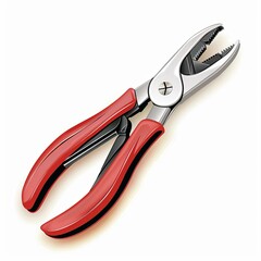 Obraz premium Professional Red Handled Needle Nose Pliers for Precise Work