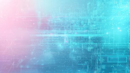 Obraz premium Cyber-inspired background with blended pastel gradients and glitch details, emphasizing digital creativity and motion.
