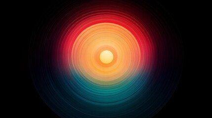 Fototapeta premium Abstract concentric circles radiating light and color