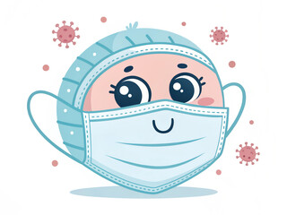 Obraz premium face. cartoon, vector, illustration, face, baby, smile, character, design, art, boy, funny, monster, head, drawing, love, icon, comic, fun, child, pink, mouth, woman