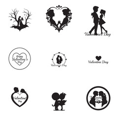 Obraz premium Valentines day icon set Art & Illustration