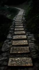 Stone Path Night Illustration