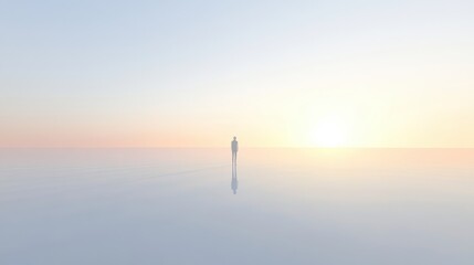 Abstract Visual Representation of Empty Awareness in Serene, Minimalistic Landscape