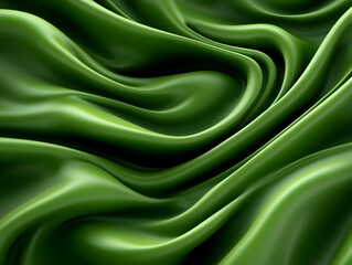 Obraz premium Green Silk Drape 3D Render