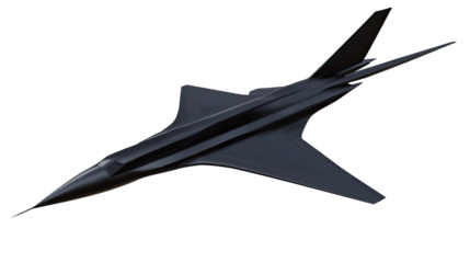 Stealth Fighter Jet Design: Sleek, futuristic design of a black stealth fighter jet, showcasing advanced aerodynamics and cutting-edge technology.