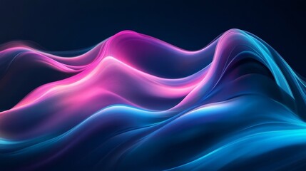 Obraz premium Abstract Pink and Blue Flowing Waves Design