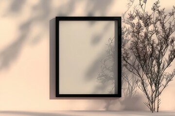3D-rendered black frame, elegant minimalist design, ad-friendly.