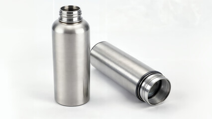 water flask white background