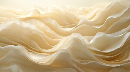Obraz premium Creamy Fabric Draped in Soft Undulating Waves