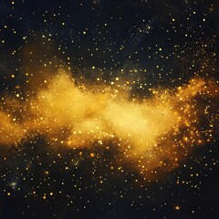 Fototapeta premium Golden Dust Nebula Cosmic Sparkle Background