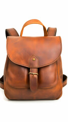 Brown Leather Backpack Product Photo