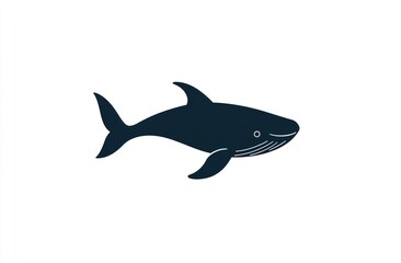 Obraz premium Simple Silhouette Of A Whale Swimming Gracefully