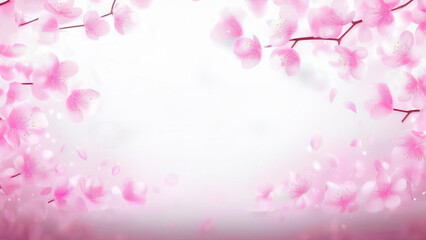 Fototapeta premium ピンと白のかわいい桜の花とグラデーションの背景