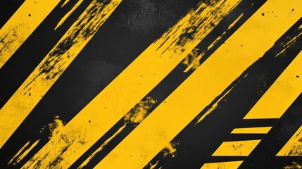 Grunge yellow black diagonal stripes background texture design
