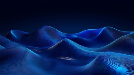 Obraz premium Deep blue color study, aqua to navy gradient, textured metallic finish, subtle grain overlay, atmospheric glow, prismatic light effect, minimal abstract composition, modern digital art aesthetic