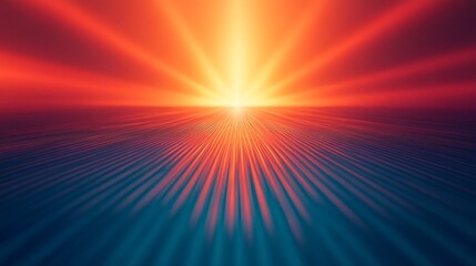 Abstract Sunset Radiance Over Linear Landscape