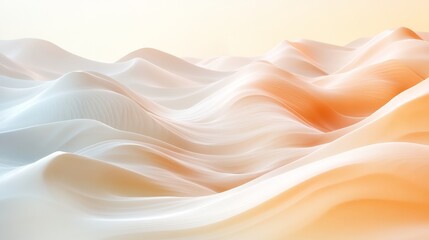 Obraz premium Abstract Pastel Waves Landscape Digital Art