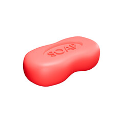 3d rendered illustration of a pink soap