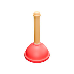 a 3d icon render toilet plunger