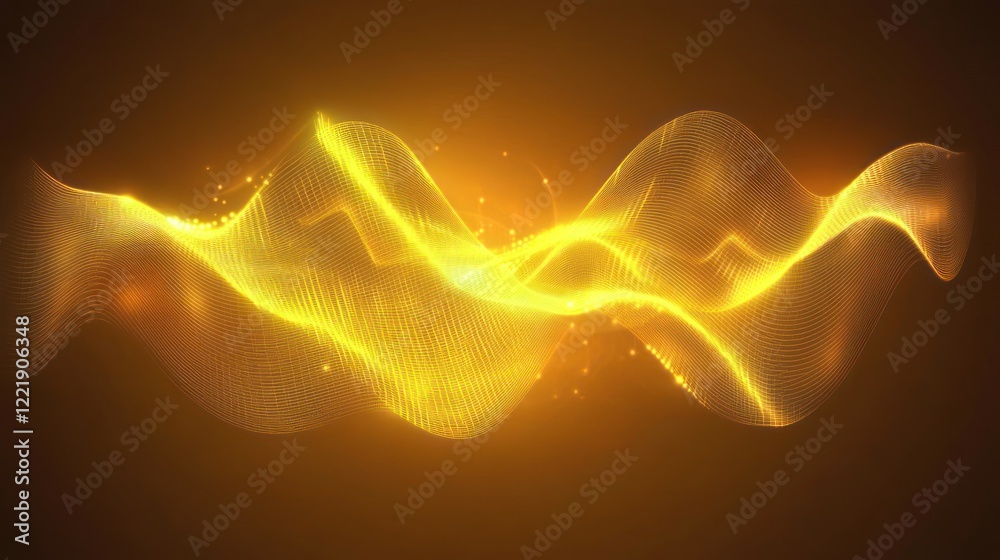 Fototapete golden wavy lines moving across the frame. abstract background for presentations, design, and motion