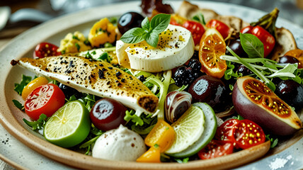 salad with feta cheese and olives