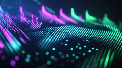 Obraz premium Abstract Neon Wave: A Digital Art Piece