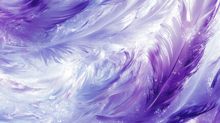 Abstract feather texture pattern gradient fashion purple icy wallpaper background with copy space