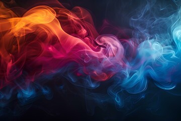 Obraz premium A close up of colored smoke on a black background