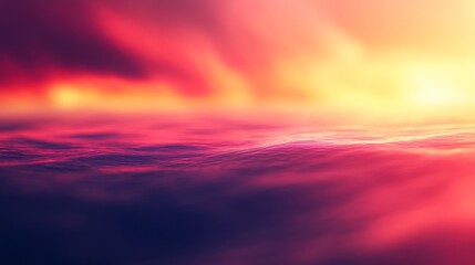 Vibrant Sunset Hues Over a Calm Ocean Surface