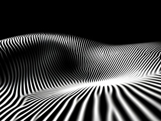 Abstract 3D Black and White Stripes Background