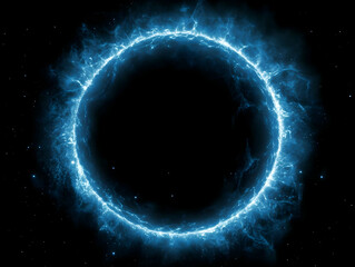 Obraz premium Blue Energy Ring Abstract 3D Background
