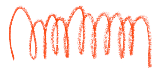 red pencil strokes isolated on transparent background