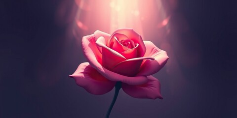 A stunning flower radiates enchanting light in a mystical setting, symbolizing magic and beauty, perfect for celebrating Women's Day in March