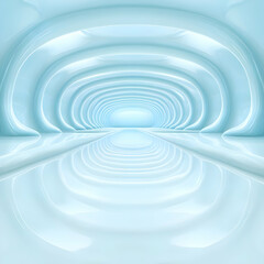 Obraz premium Abstract 3D Light Blue Tunnel Background
