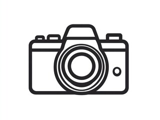 A Simple Line Drawing Of A Camera