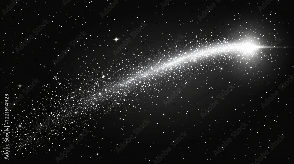 Wall mural 3d abstract comet universe texture shimmering glittering metal plastic glass shiny elegant future fa