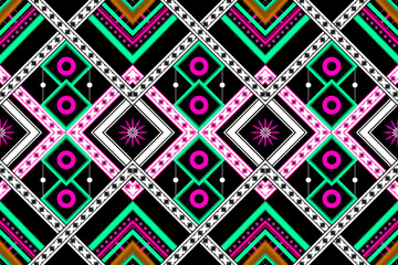 Ethnic fabric pattern with geometric elements of the dhamma vector colorful design for wallpaper, background, shirt pattern and more.