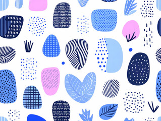 Abstract Blue and Pink Pattern Illustration