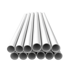 Stacked White Cylindrical Pipes for Industrial Use