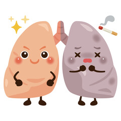 キレイな肺半分と汚れた肺半分のキャラクター
