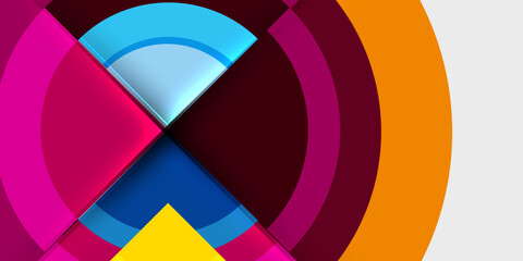 Obraz premium Techno circles and semi circles. Vector Illustration For Wallpaper, Banner, Background, Card, Book Illustration, landing page