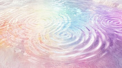 Pastel rainbow water ripples, serene background, calm surface, design element