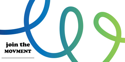 Obraz premium Geometric Background with Dynamic Blue and Green Line Shapes. Vector Pattern with Squiggle Gradient Element.